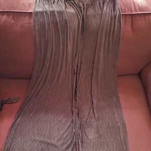 Elegant Brown Pleated Pantsuit